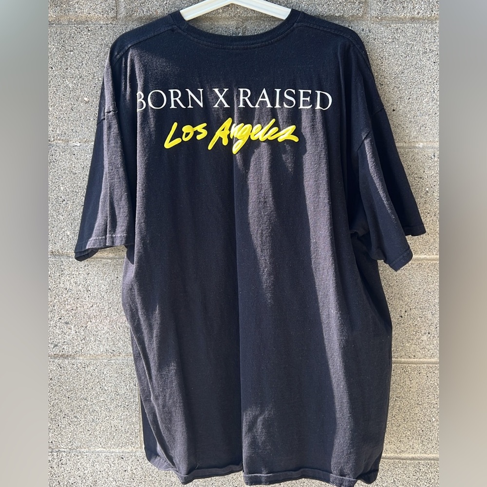 MENS 2X-LARGE “BORN X RAISED” “LOS ANGELES” BLACK LONG SLEEVE T-SHIRT